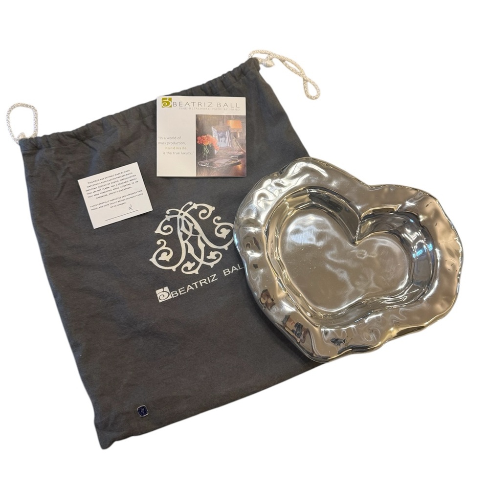 Silver Heart Serving Dish by Beatriz Ball | New with Original Packaging